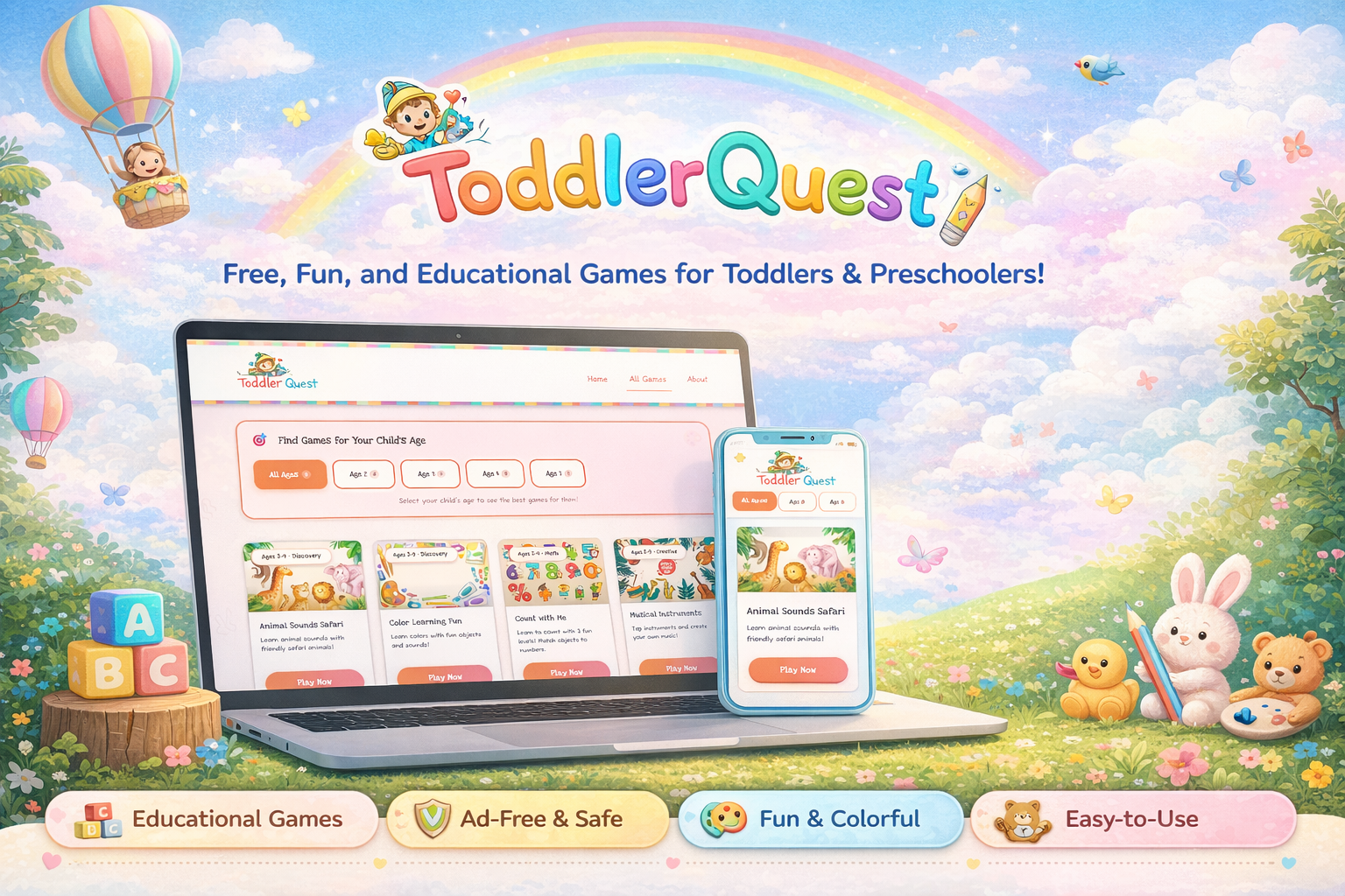 ToddlerQuest Educational Game Platform