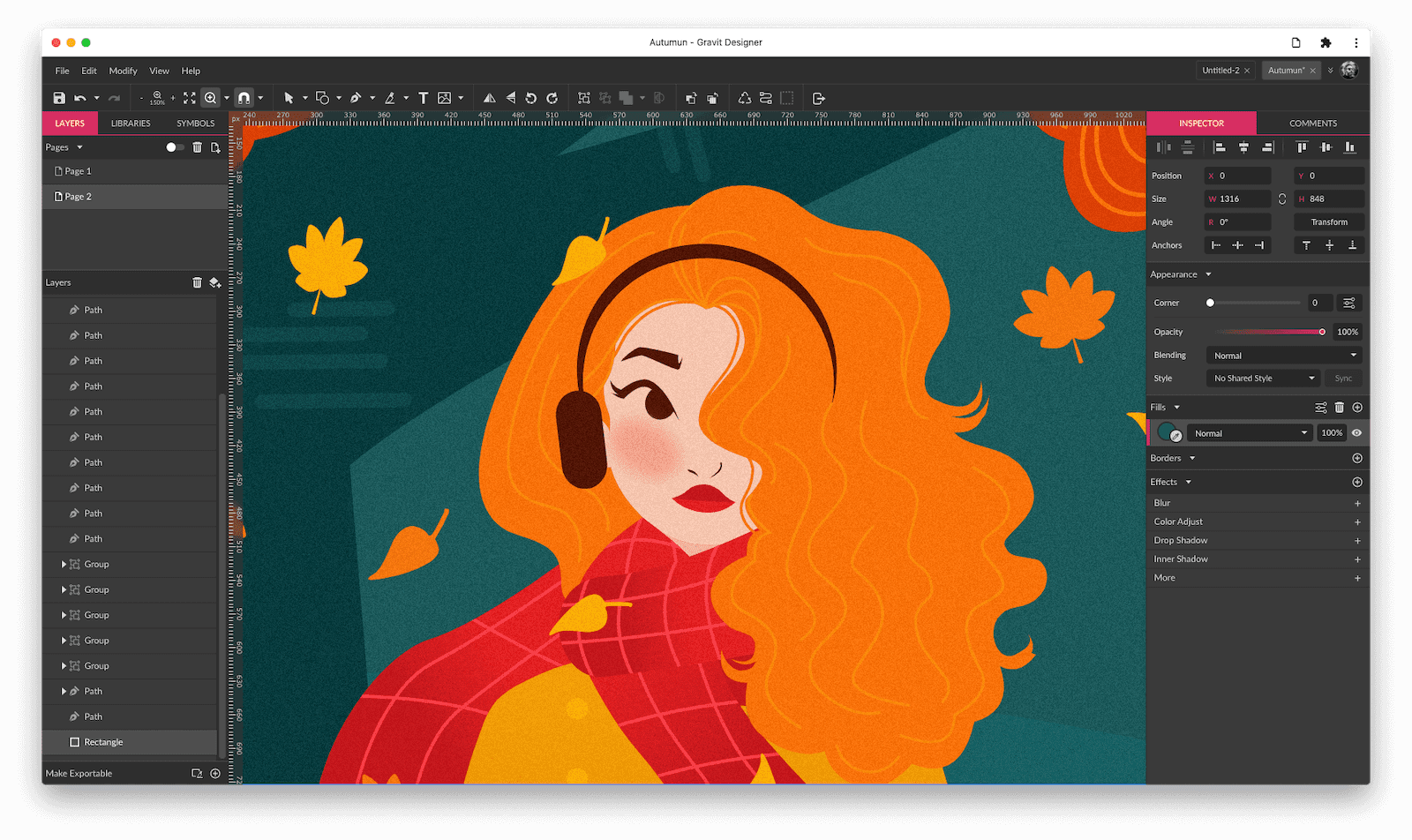 Gravit Designer web application running in the browser