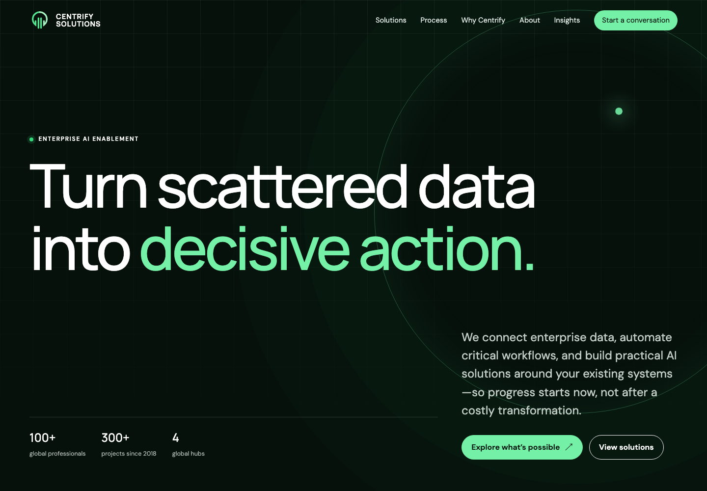 Redesigned Centrify homepage focused on customer value and clear actions