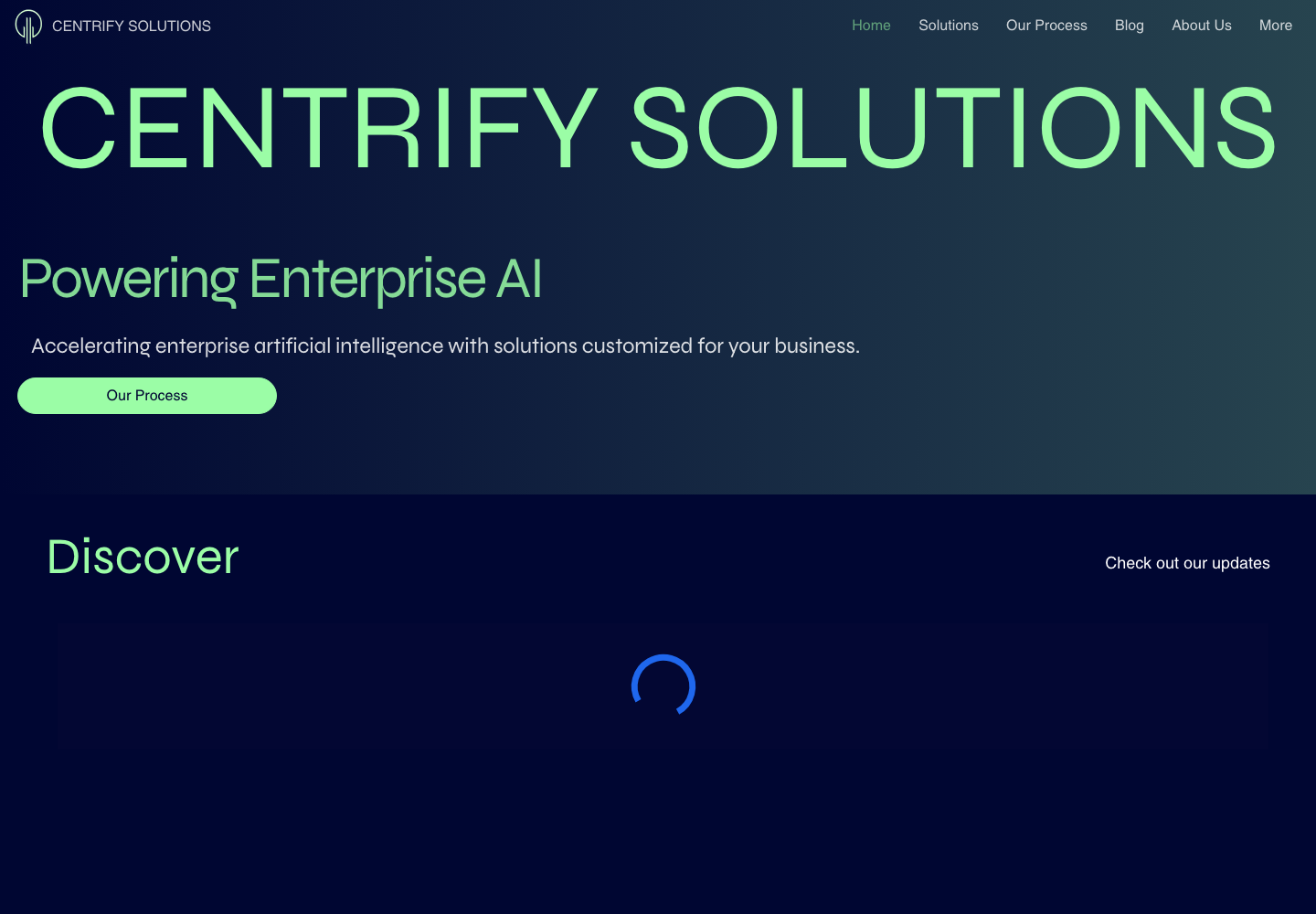 Original Centrify homepage with an oversized company-name headline