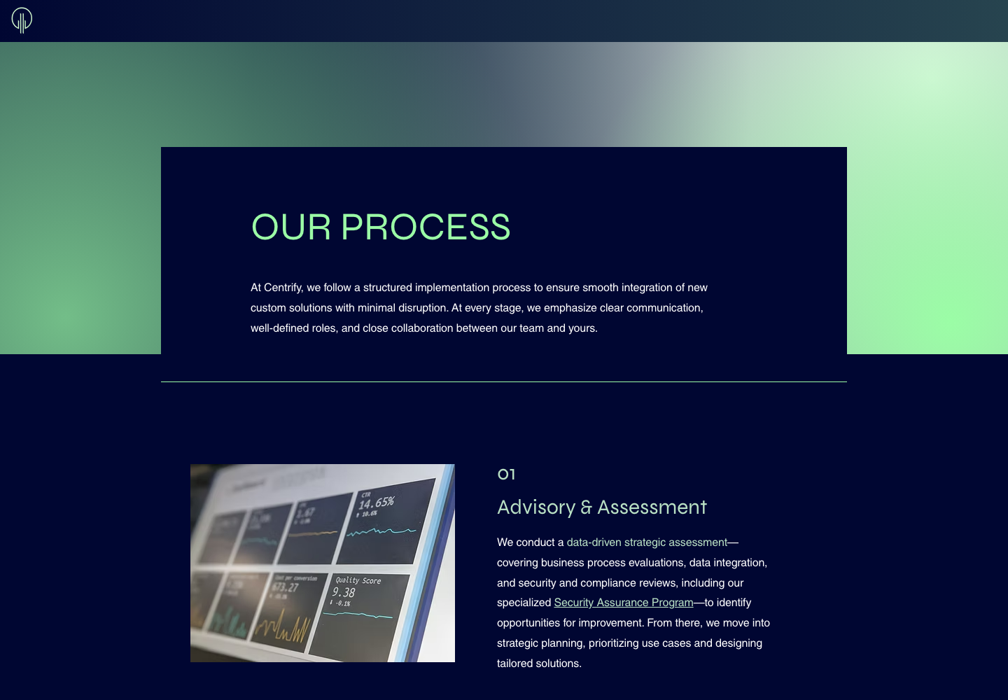 Original Centrify process page with a general implementation overview